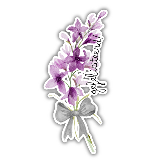 Gefeliciteerd" flower sticker