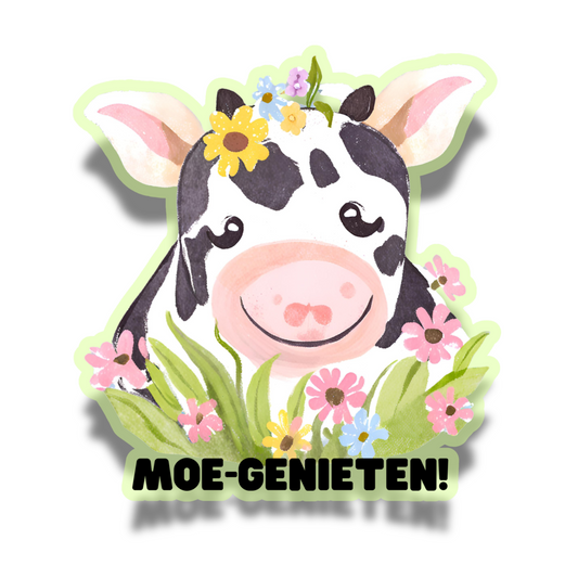 "Moee-Genieten" Cow sticker